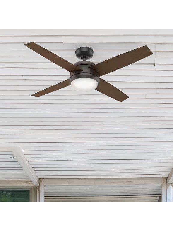 Restored Hunter Fan 52 inch Noble Bronze Indoor/Outdoor Ceiling Fan with Lights for Living Room, Bedroom, Farmhouse, Porch, Kitchen (Refurbished)