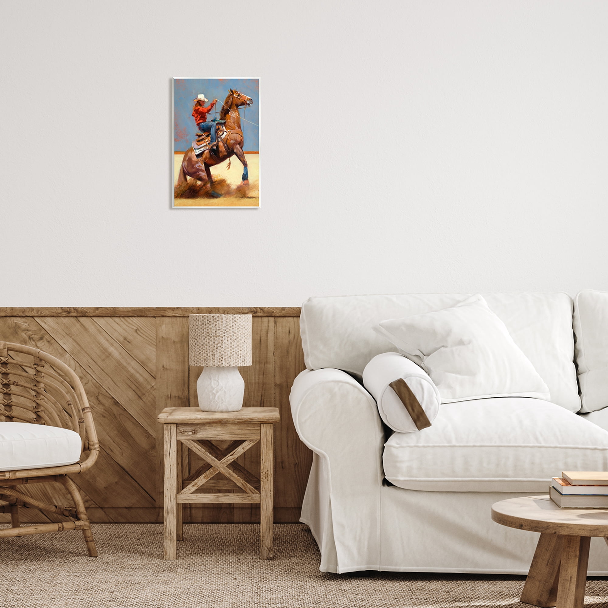 Stupell Industries Equestrian Cowboy Painting Animals & Insects Painting Unframed Art Print Wall Art, 10 x 15