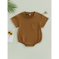 thumbnail image 2 of Bagilaanoe Newborn Baby Boy Girls Rompers Short Sleeve Bodysuits 6M 12M 18M 24M Infant Casual One Piece Short Jumpsuit, 2 of 8