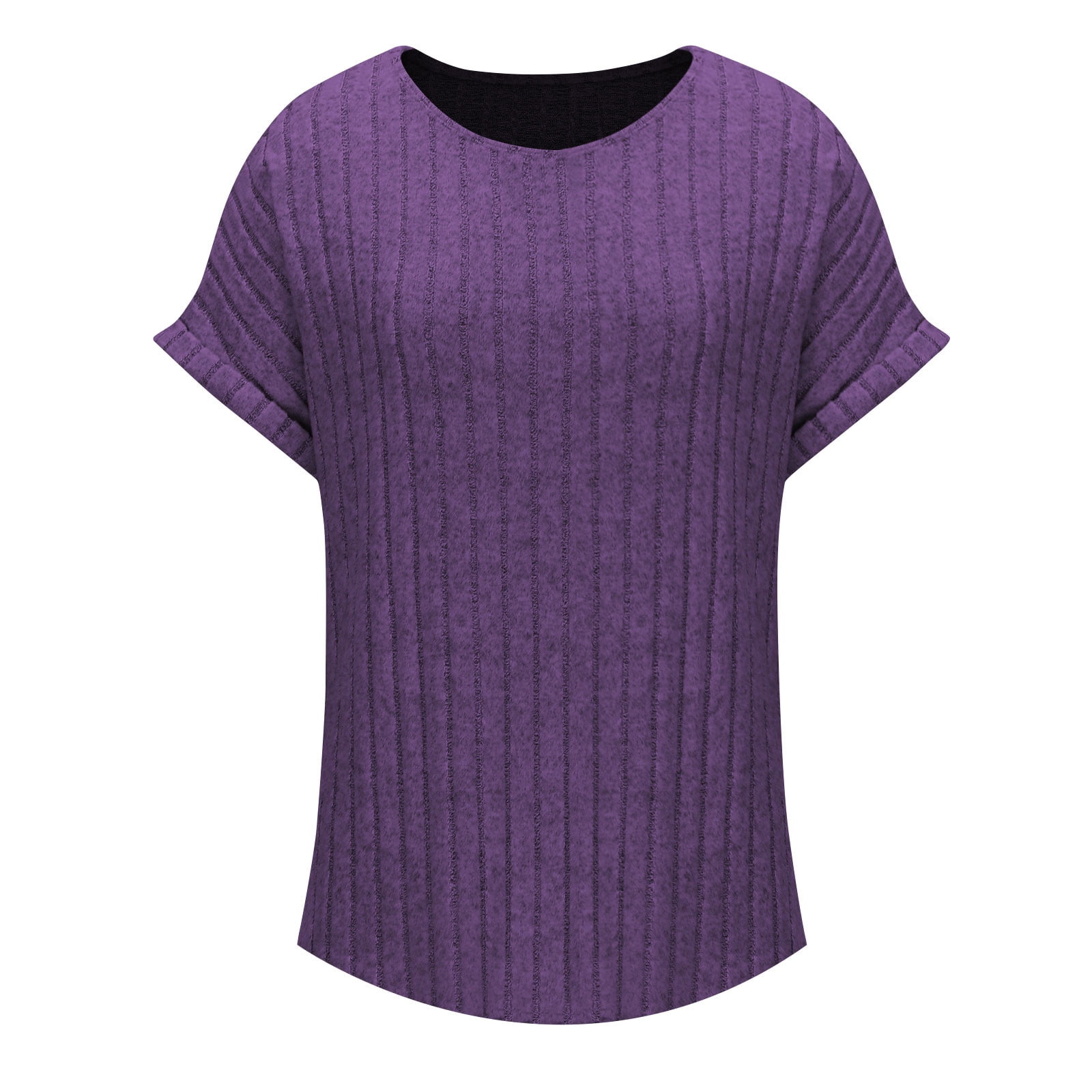Haut En Tricot Violet/prune Honors - Taille L/1X, Manches Courtes, Broderie - Occasion Très Bon état