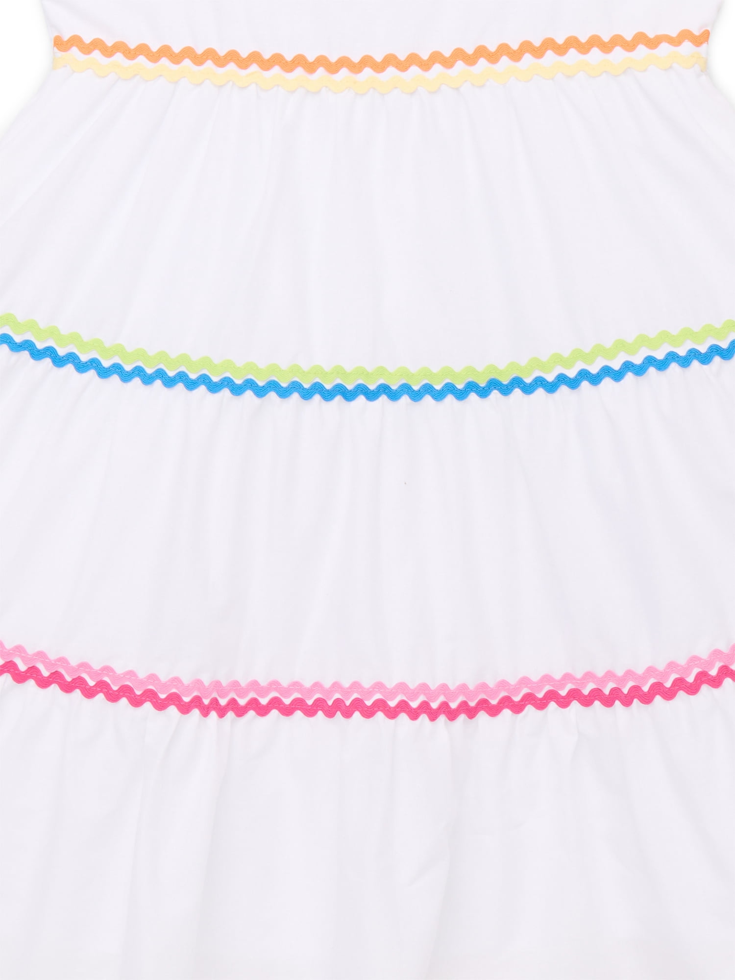 Wonder Nation Toddler Girls Cotton Sleeveless Dress with Ric Rac Trim, Sizes 12M-5T