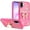 Hotpink, variant on For Samsung Galaxy A07 Splendid Glitter Butterfly Design Stand with Metallic Edges Hybrid Case - Black
