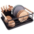thumbnail image 1 of BRIAN & DANY Dish Drying Rack Dish Racks for Kitchen Counter Stainless Steel Dish Drainer with Removable Cutlery Holder & Drainboard Black, 1 of 4