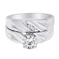 thumbnail image 2 of AFFY Round Shape White Natural Diamond Solitaire Bridal Ring Set In 10k White Gold (0.25 Ct) Ring Size-7.5, 2 of 2