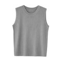 thumbnail image 5 of Women's Ribbed Sleeveless Tank Top, Slimming Knit Pullover Sweater, Solid Color Round Neck Base Layer, Versatile Casual Top, Everyday Basic Grey A, 5 of 5
