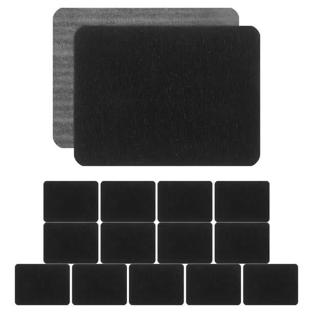 15 parches rectangulares para reparar telas, para rodillas, costura, bricolaje, ropa, sofás, muebles y sillas (negro)