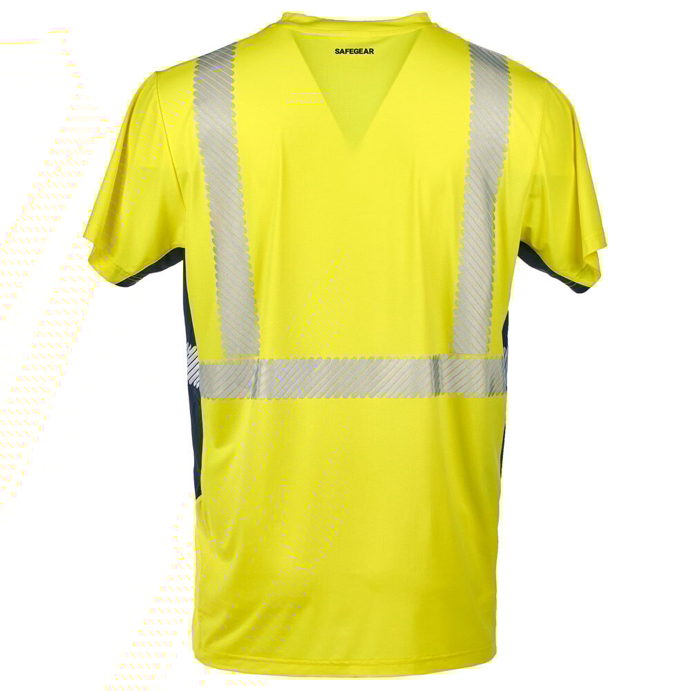 thumbnail image 2 of Cooling High Visibility Short Sleeve T-Shirt, Moisture Wicking, ANSI Class 2, Side Vents, 4XL, SAFEGEAR, 2 of 2