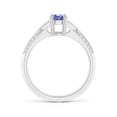 thumbnail image 2 of Angara Natural 0.8 Ct. Tanzanite with Diamond Vintage Inspired Ring in 14K White Gold for Women (Ring Size: 12), 2 of 8