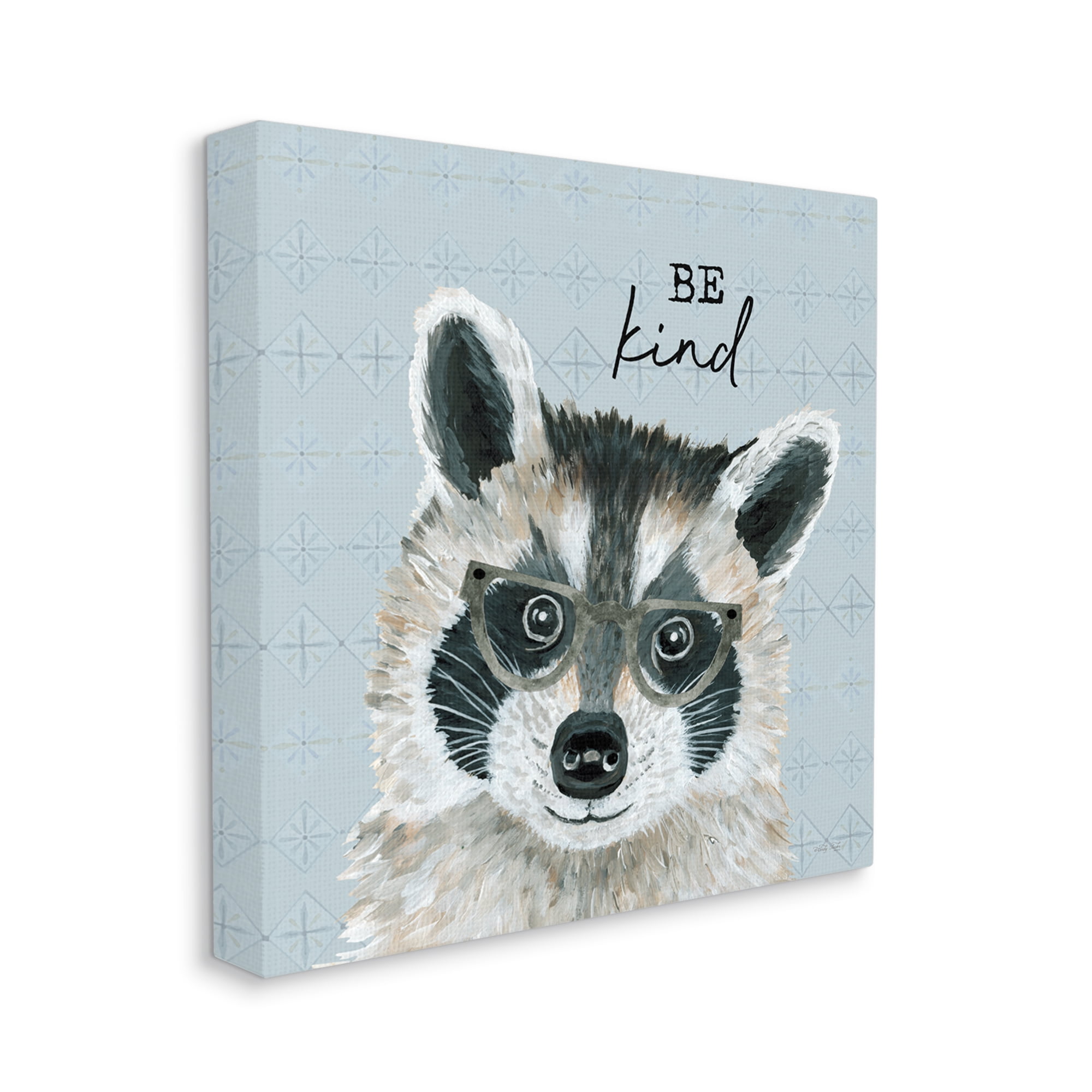 Stupell Be Kind Happy Raccoon Patterned Animals & Insects Painting Gallery Wrapped Canvas Print Wall Art