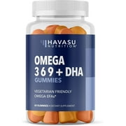 Havasu Nutrition Omega 3 6 9 Gummies | DHA Supplement for Brain Health, 60 ct.