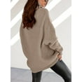 thumbnail image 4 of Autumn Winter Women's Casual Loose Knit Top Turtleneck Oversized Bat Sleeves Thick Pullover, 4 of 5