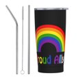 thumbnail image 1 of Taza de café de acero inoxidable con aislamiento de 20 oz y pajita, juego de tres piezas, para el mes del orgullo, LGBT, orgullo gay, Ally, 1 of 7