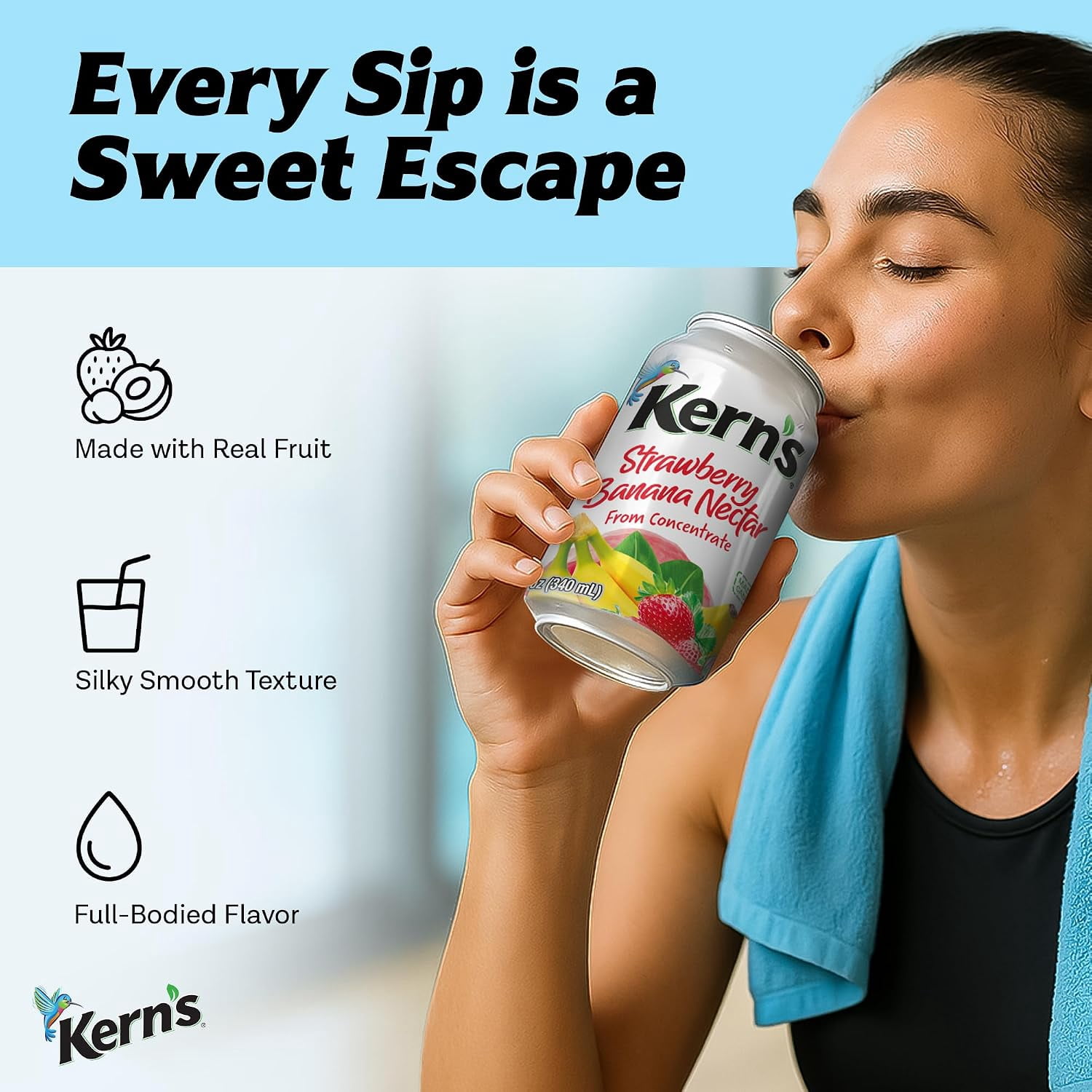(8 pack) Kern’s Strawberry Banana Juice Nectar, 11.5 fl oz