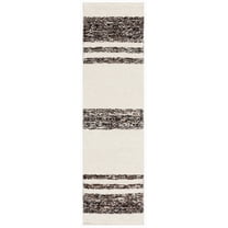 SAFAVIEH Natura Zyana Geometric Striped Runner Rug, Black/Ivory, 2'3" x 8'