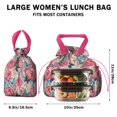 thumbnail image 5 of Pioneer Flower Floral Print Pattern Drawstring Lunch Bag Women - Drawstring Lunch Bag Insulated for Work Office - Stain-Resistant Large Lunchbags for Women with Multi-Pockets, 5 of 6