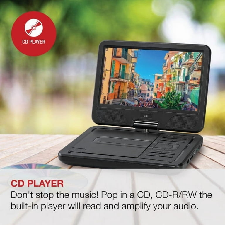 GPX 10 Inch Portable DVD Player with 1024x600 Resolution PD1053BX