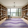 thumbnail image 2 of ODIKA 9'x12' Washable Area Rug Non-Shedding, Easy Care Abstract Tie Gradient Flow Gothic Horizontal Band Purple for Master Suite, California King, Under Bed, 2 of 7