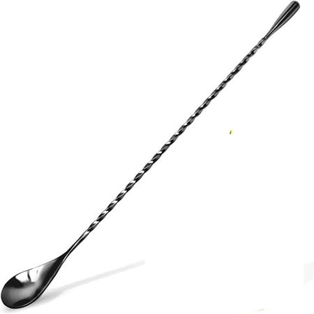 

SUTENG 24pcs Mixing Spoon 12 Inch Premium Beverage Mixing Spoon Modern and Stylish Design Long Attractive Spiral Design for Layering Drinks for Tall Cups (Black)