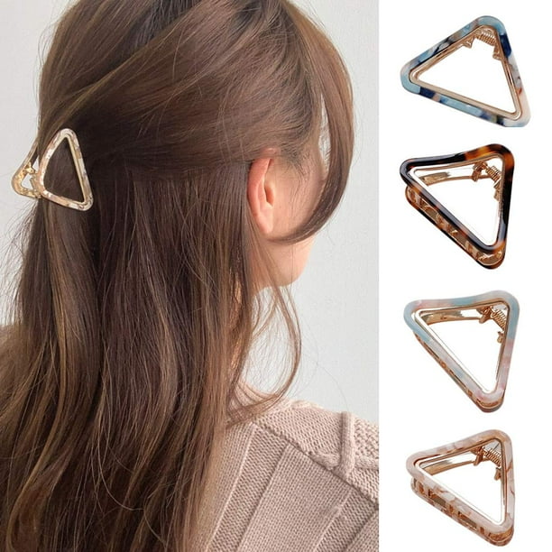 Pinzas grandes para el pelo, horquillas geométricas huecas triangulares, pinzas para la mandíbula, pasadores Ormromra WRMH-1103-6