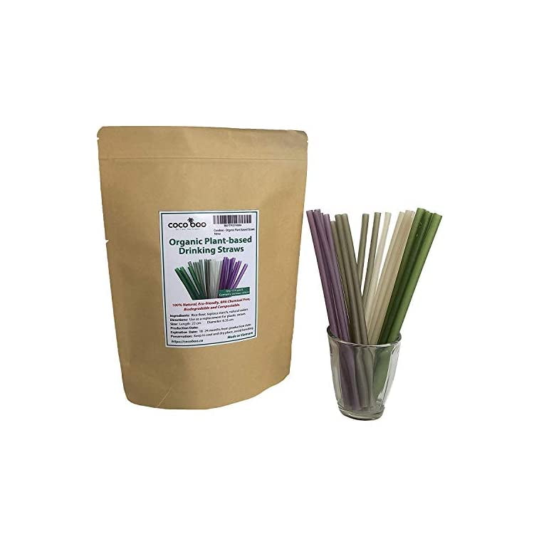 100 Compostable PlantBased Drinking Straws Eco