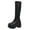 Black, variant on Fesfesfes Platform Boots for Women Fashion Slouchy High-Heels Knee High Boots 12CM Thick Sole Wedge Round-Toe Boots US:6(38)