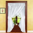 thumbnail image 2 of Collections Etc Isabella Ruffled Sheer Fabric Rod Pocket Window Curtain Set, White, 2 of 9
