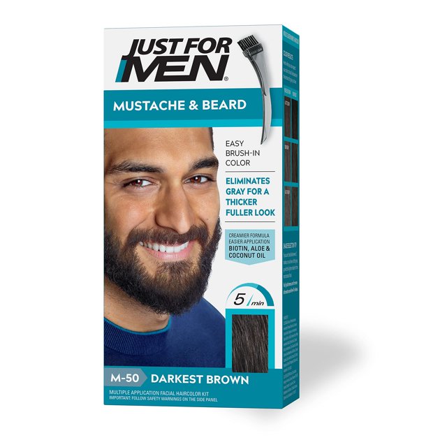 Tinte para barba solo para hombre, bigote y barba, marrón más oscuro M-50