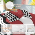 thumbnail image 2 of Queen 4 Piece Bedding Set Abstract Geometric Waves Stripe Soft Breathable Duvet Cover and Pillowcase,Simple Red Stripes Duvet Cover Set Washable Bed Sheets for Bedroom Dormitory Guest Room, 2 of 9