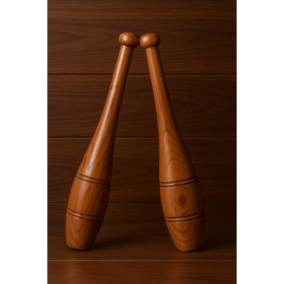 HIH Enterprises Sheesham Wood Indian Club Mugdar Strength Training Equipment, 5  Lbs Pair