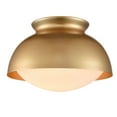 thumbnail image 3 of Tuscany Gold Semi Flush Mount Ceiling Light Vintage Close to Ceiling Light Fixture with Frosted Glass, 3 of 6
