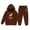 Brown, variant on Toddler Girls Outfits Set Kids Letter Print Hoodie Pants Comfy Casual Two Piece Outfit Clothing Brown Size 4-5T
