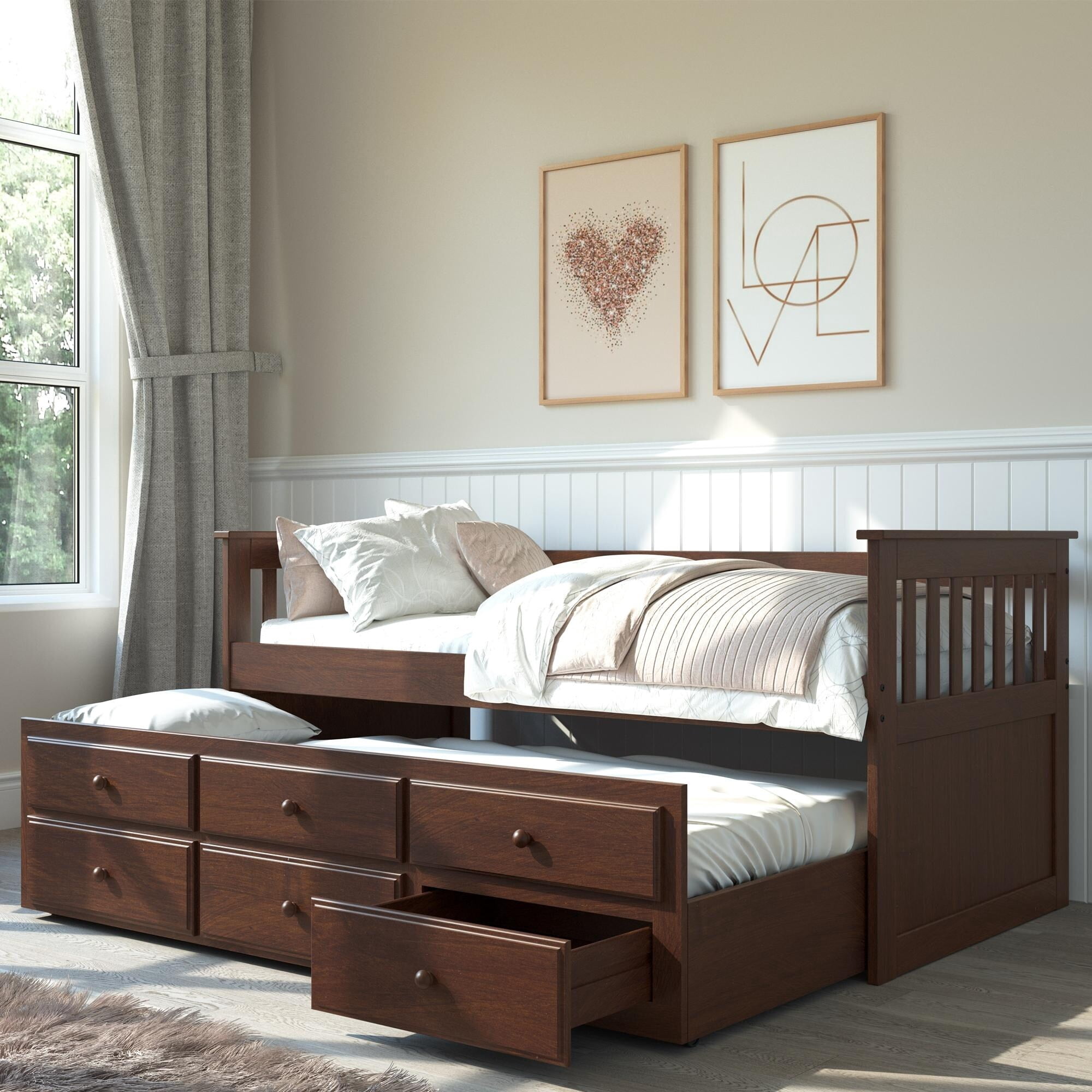 Andy Daybed with Storage and Trundle White