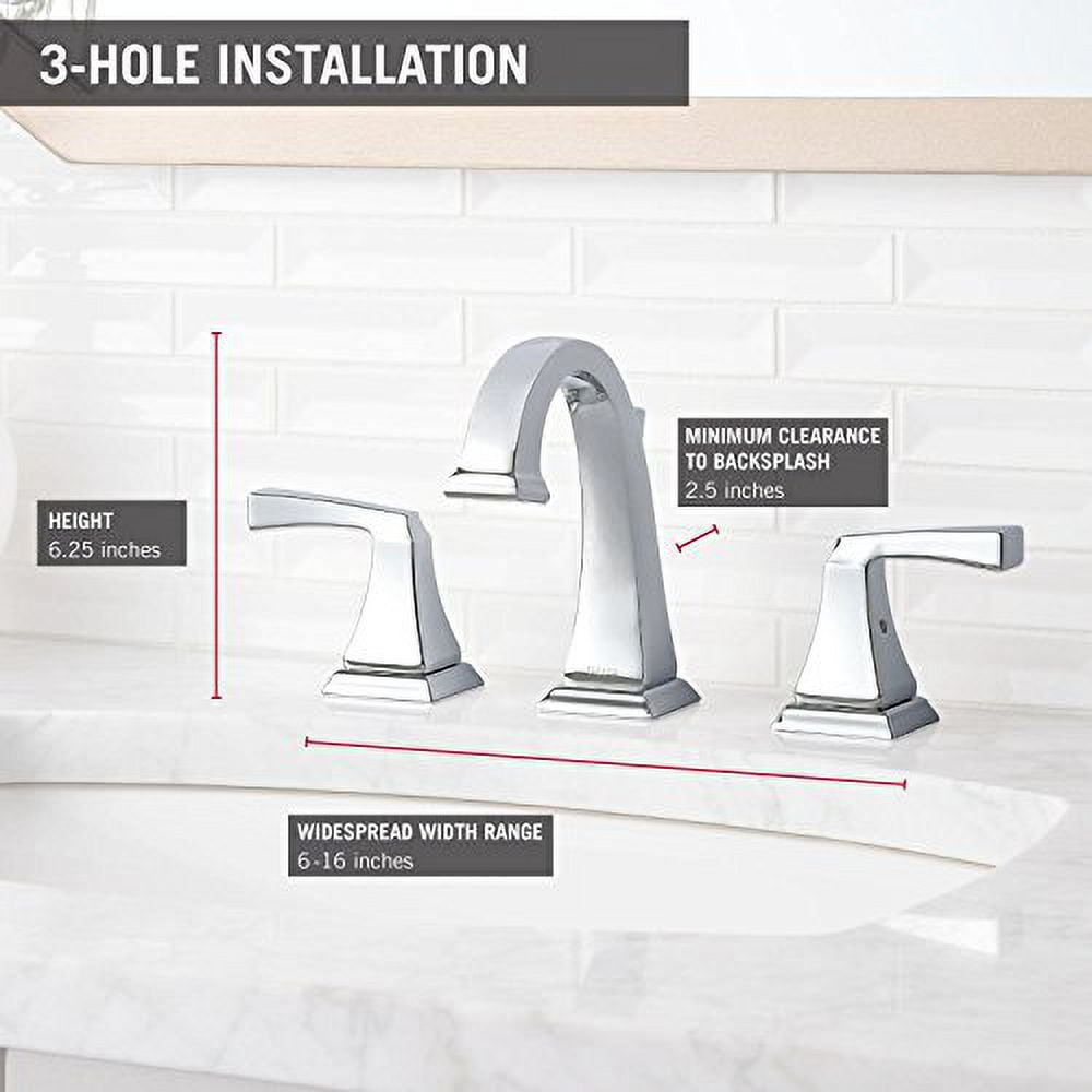 Delta 3551LF-CZ 8 inch Dryden Widespread 2-Handle High-Arc Bathroom Faucet in Champagne Bronze