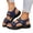 Blue, variant on Women's Slip On Walking Sandals Low Platform Non Slip Lightweight Strappy Sandal Comfortable Wide Width Dress Shoes Black Size 9