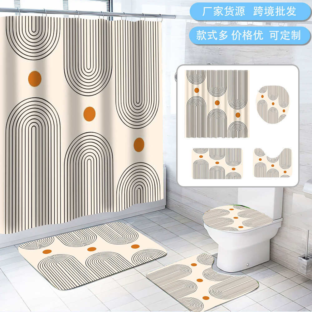 Zrodlmo Shower Curtain and Rug Set, 16pc Anti-Mold Quick-Dry Modern Bathroom Decor Set Machine Washable, 72" x 72", Beige