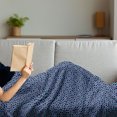 thumbnail image 3 of Moroccan Soft Flannel Fleece Throw Blanket, Continuous Oriental Mediterranean Sea Colors Inspired Pattern, Cozy Plush for Indoor and Outdoor Use, 50" x 70", Indigo Cadet Blue, by Ambesonne, 3 of 5