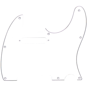 3-Ply White 8-Hole Mount Telecaster Pickguard