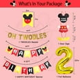 thumbnail image 4 of M - Mouse 2nd Birthday Party Supplies Oh Twodles Theme Party Decorations Includes Felt Banner,Welcome Hanger Door Sign, Tablecloth,Cake Cupcake Toppers,Mickey Head Balloons, 12 Latex Balloon, 4 of 5