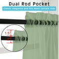 thumbnail image 3 of OVZME 42x24 Sage Green Sheer Curtains 2 Pack, 24" Long Short Cafe Curtain for Kitchen Bathroom, Light Filtering Soft Voile, Each 42Wx24L Inch, 3 of 6