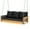 Gray+Black, variant on Dextrus 3-Seat Outdoor Wicker Porch Swing with LED Lights & Brown Cushions, Patio Hanging Chair