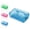 Blue, variant on QuanTara Large Capacity Clear Pencil Box, Stackable Plastic Supply Case with Snap-Tight Lid, 8"X4.7"X2.4" Translucent Pink Pen Organizer