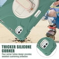 thumbnail image 3 of For iPad Pro 11 M4 2024/iPad Pro 11 M5 2025 Case 11 inch, 360 Hand Strap, Shoulder Strap, Kickstand, Rugged Drop Protection, Emerald Green, 3 of 7