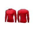 thumbnail image 2 of Innerwin Muscle Tops Long Sleeve Mens Sport T Shirt Gym Baselayer Casual Compression Shirts Red M, 2 of 3