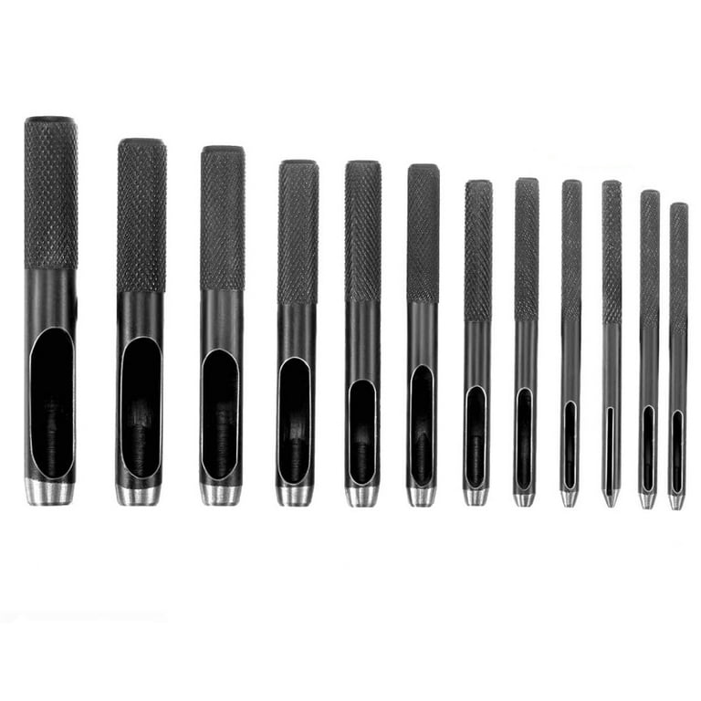 SagaSave Metal Leather Punch for Gaskets Leather Rubber DIY Crafts Modeling Size 1MM 20MM Black