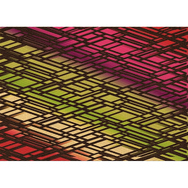 Ahgly Company Tapis d'Intérieur Lavables en Machine Rectangle Transitionnel Rouge Écarlate Foncé, 5' x 7'