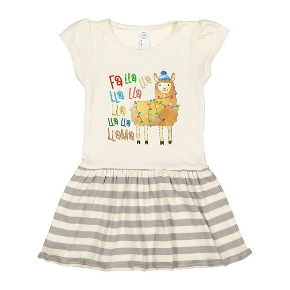 Inktastic Cute Christmas Fa Lla Llama Girls Toddler Dress