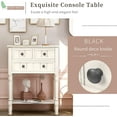 thumbnail image 4 of 23.7" Classic Console Table with Drawers for Entryway, Small Entry Table with Bottom Shelf, Rustic Sofa Table for Living Room, Dining Room, Hallway, Ivory White, 4 of 7
