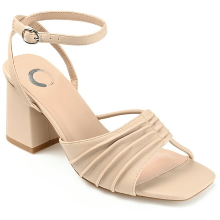 

Journee Collection Womens Shillo Open Square Toe Block Heel Sandals