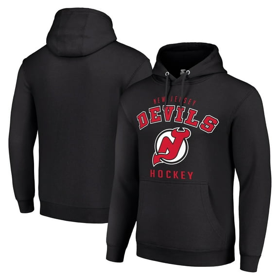 Men's Starter Black New Jersey Devils Logo Pullover Hoodie