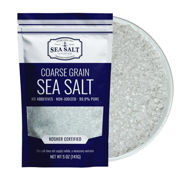 Sea Salt Superstore Coarse Grain Kosher Sea Salt Gluten-Free 5oz